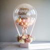 Peach Floral Personalized Birthday Balloon