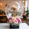 Personalized Birthday Rose Bubble Balloon