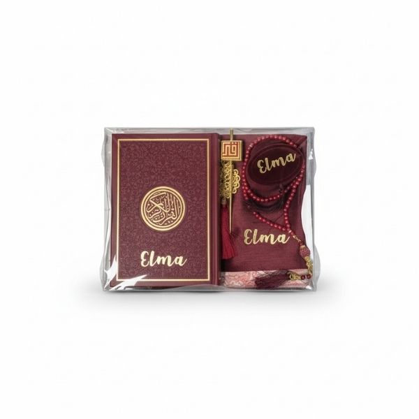 Personalized Islamic Maroon Gift Set