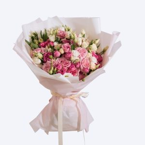 Premium Pink Mixed Roses Bouquet (2) Premium Pink Mixed Roses Bouquet
