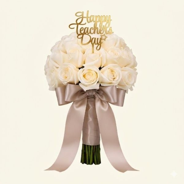 Pure White Bloom Rose Bouquet