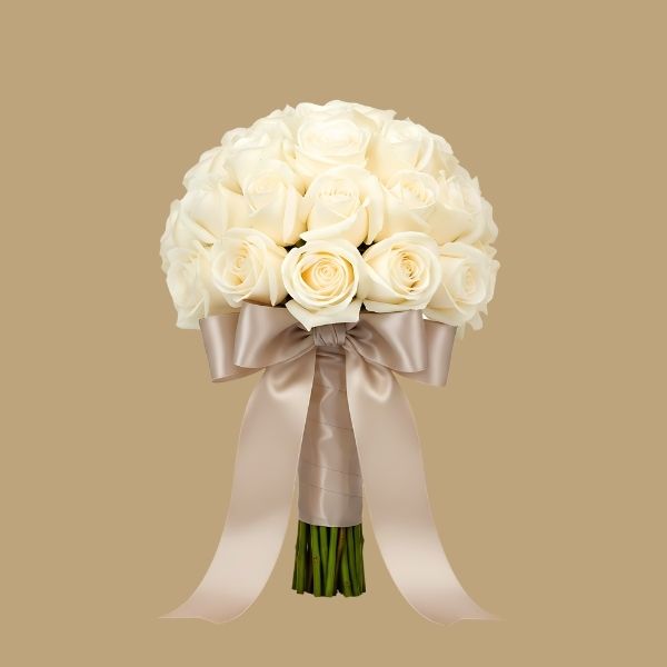 Pure White Bloom Rose Bouquet