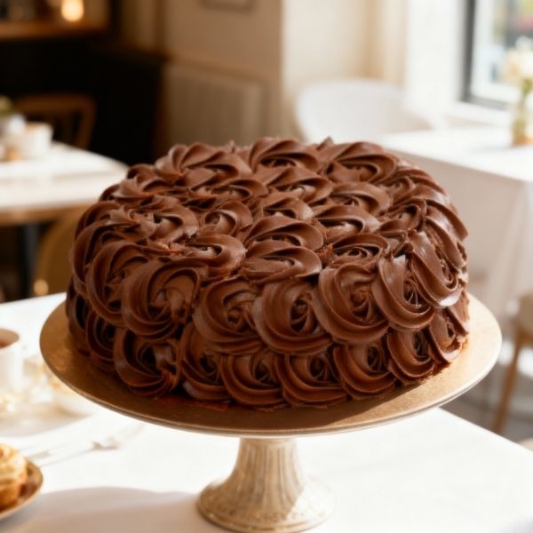 Rose Cake with Chocolate Ganache