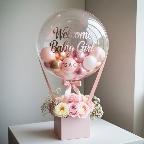 Welcome Baby Girl Shower Balloon