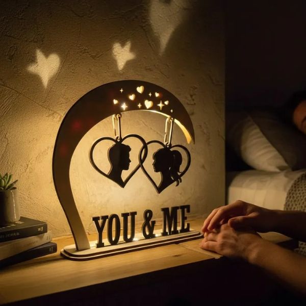 You & Me Romantic Couple Wooden Table Decor – Digital File