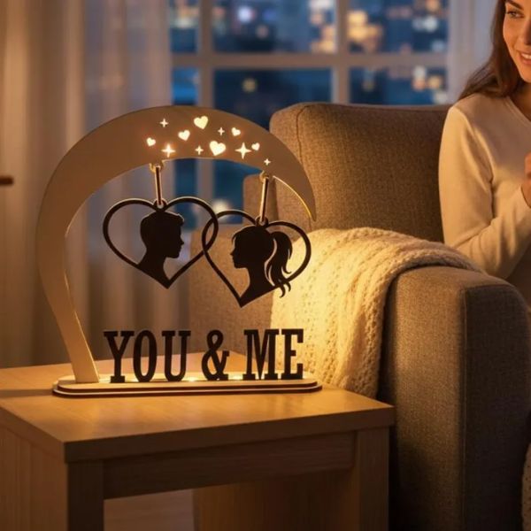 You & Me Romantic Couple Wooden Table Decor – Digital File