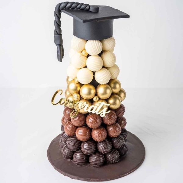 Chocolate Truffles Tower – Graduation Theme Chocolate Truffles Tower – Graduation Theme