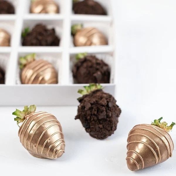 Golden and Dark Chocolate Covered Berries