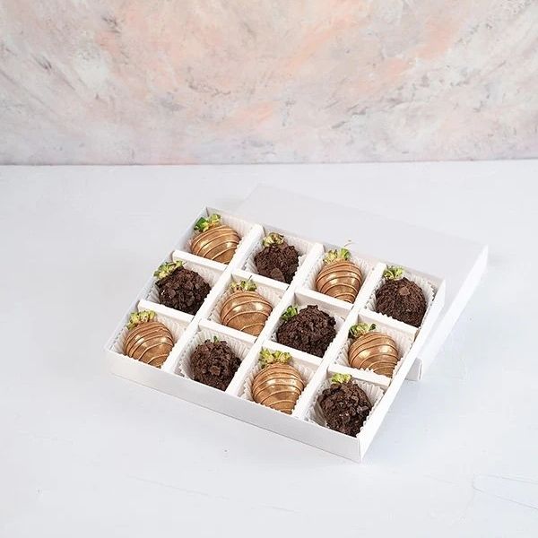 Golden and Dark Chocolate Covered Berries