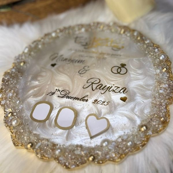 Handmade Personalized Resin Wedding Plaque