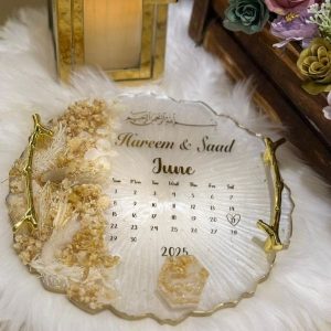 Handmade Resin Calendar Engagement Tray