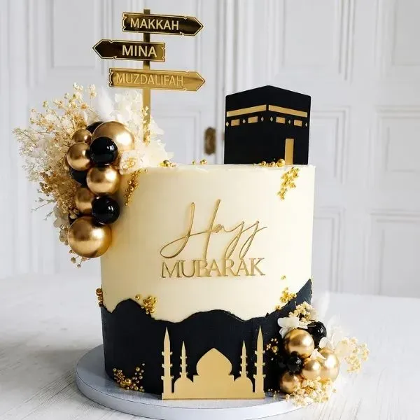 Acrylic Hajj Mubarak Cake Topper