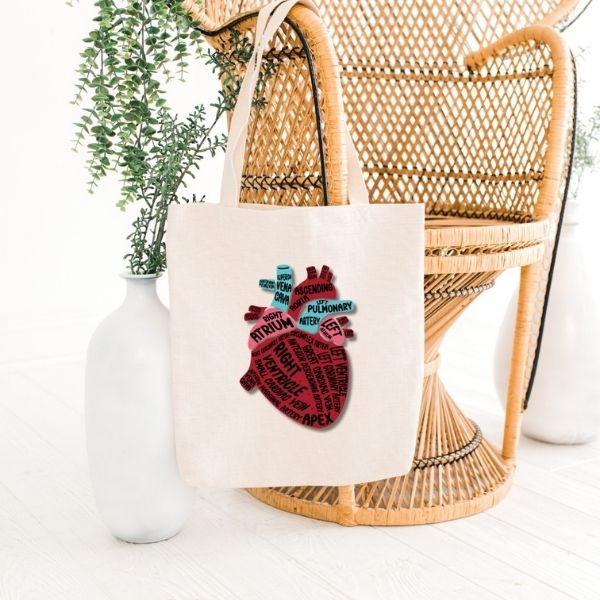 Cardiology Passion Heart Tote Bag