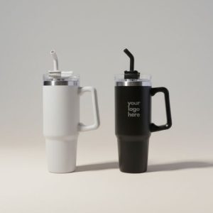 Insulated Travel Tumbler with Handle and Lid