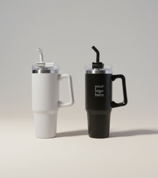 Insulated Travel Tumbler with Handle and Lid