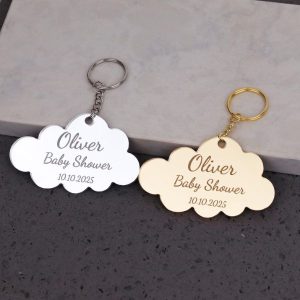 Personalized Cloud Shaped Keychain Baby Shower