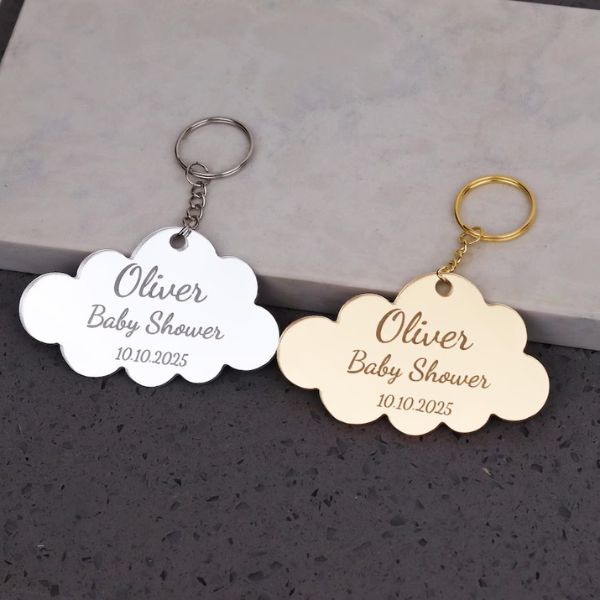 Personalized Cloud Shaped Keychain Baby Shower Personalized Cloud Shaped Keychain Baby Shower
