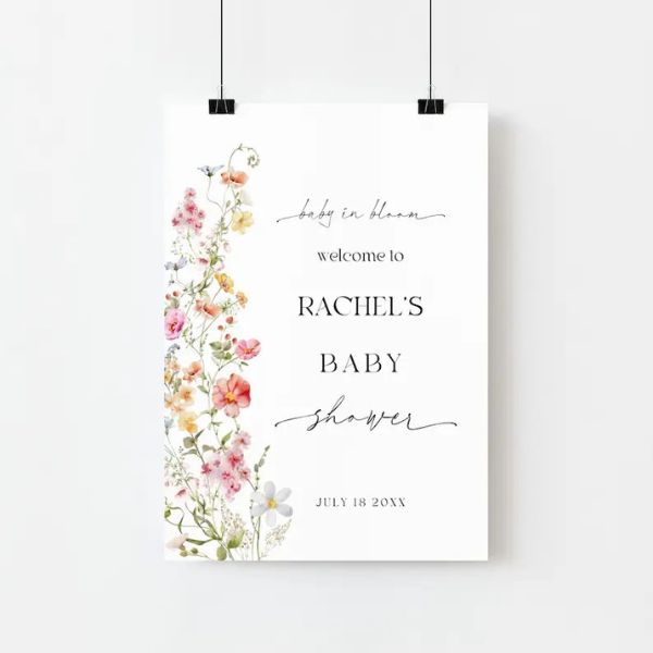 Personalized Floral Baby Shower Invitation Card