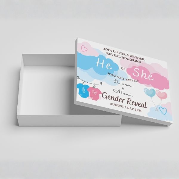 Personalized “He or She” Reveal Box Personalized “He or She” Reveal Box