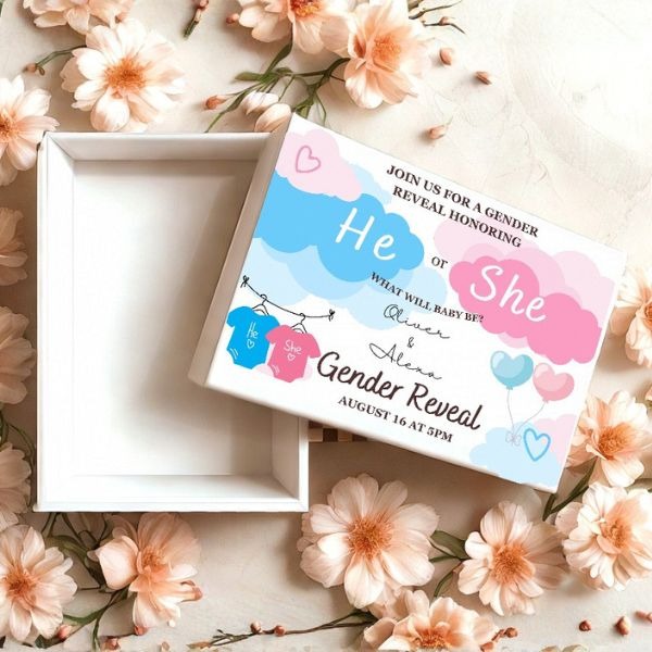 Personalized “He or She” Reveal Box