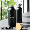 Stainless Steel Flask with Bamboo Lid