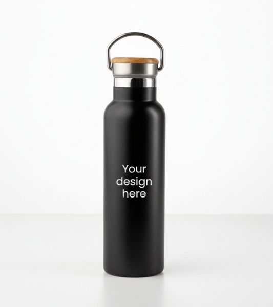 Stainless Steel Flask with Bamboo Lid