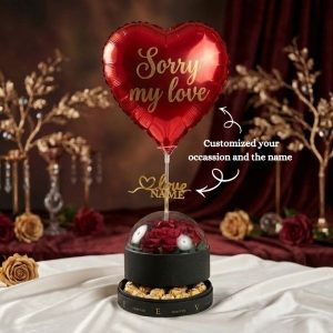 Crimson Love Apology Balloon Box