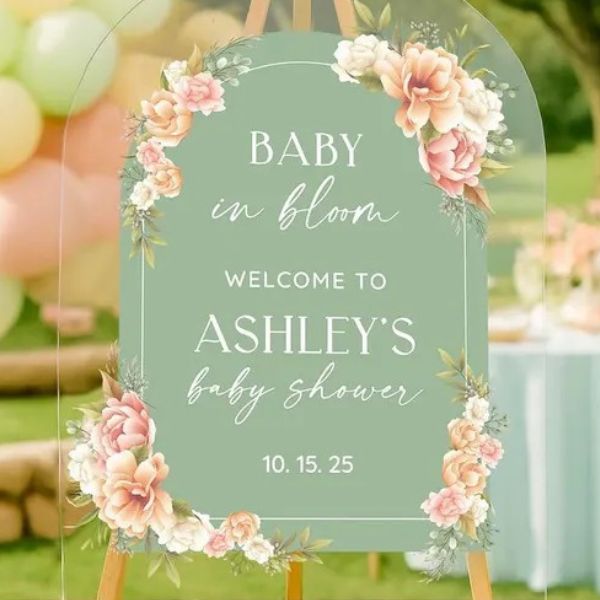 Floral-Baby-Shower-Sign-Board Floral-Baby-Shower-Sign-Board