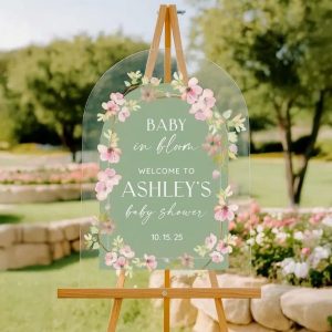 Floral-Baby-Shower-Sign-Board Floral Baby Shower Sign Board