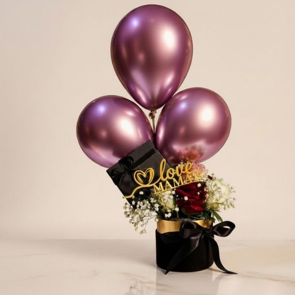 Luxe Lavender Balloon for Mom with Chocolates