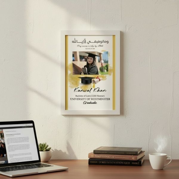 Personalized Graduate Frame with Quranic Quote