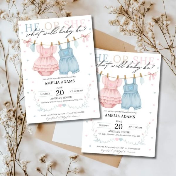 Personalized-Minimal-Gender-Reveal-Invite