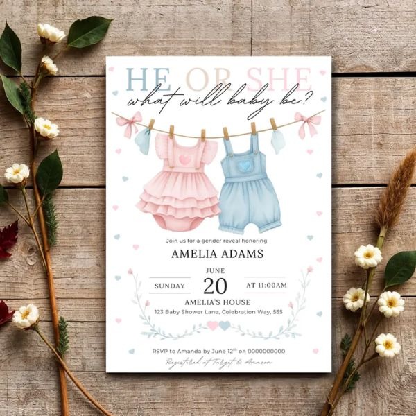 Personalized-Minimal-Gender-Reveal-Invite