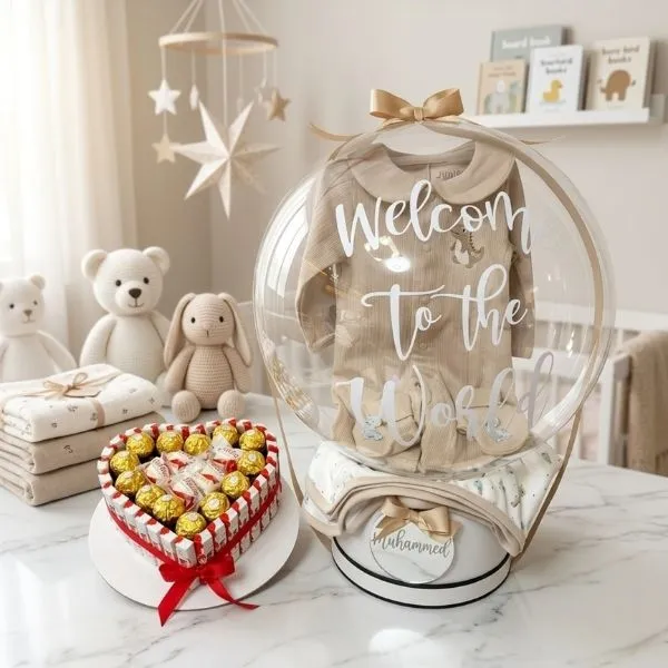 Baby Welcome Balloon & Chocolate Bundle in Sharjah