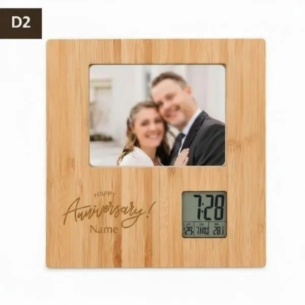 Bamboo Anniversary Digital Frame with Digital Clock - Frames gift from ZAYOSHE in Maleha Street, Sharjah, UAE - image 2