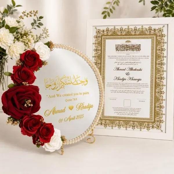 Custom Wedding Mirror with Certificate