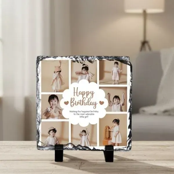 Customized Birthday Photo Rock Slate (2) Customized Birthday Photo Rock Slate