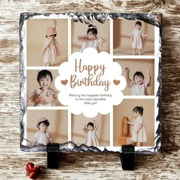Customized Birthday Photo Rock Slate (3) Customized Birthday Photo Rock Slate