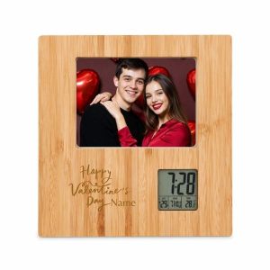 Customized Valentine’s Day Photo Frame with Digital Clock
