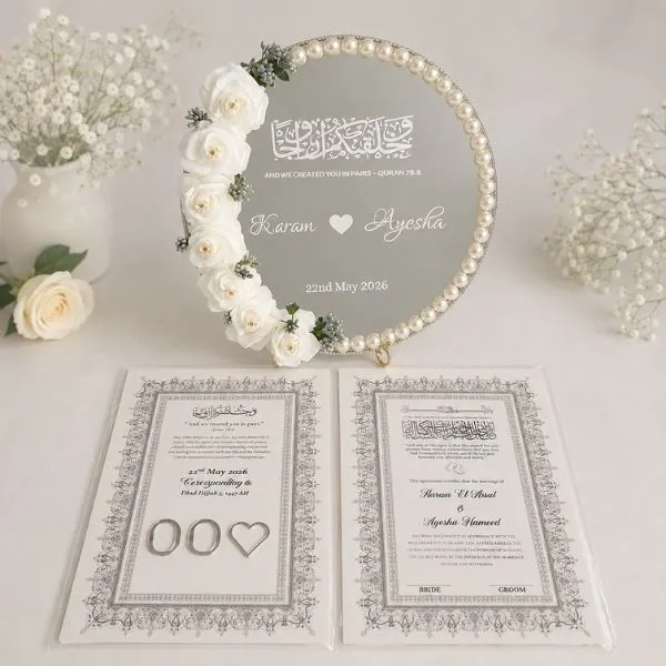 Grey Aura Nikkah Mirror with Certificate - Gifts gift from ZAYOSHE in Maleha Street, Sharjah, UAE - image 2