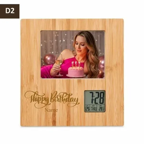 Happy Birthday – Bamboo Smart Photo Frame