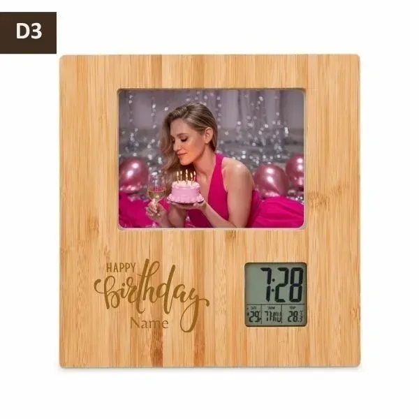 Happy Birthday – Bamboo Smart Photo Frame