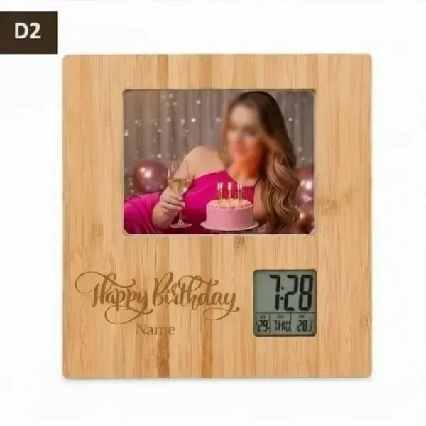 Happy Birthday – Bamboo Smart Photo Frame