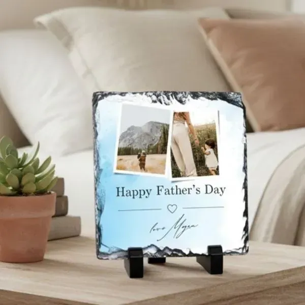 Happy Father’s Day Photo Rock Slate