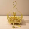 Luxurious Metal Incense Burner Set Oud Bakhoor and Perfume Holder