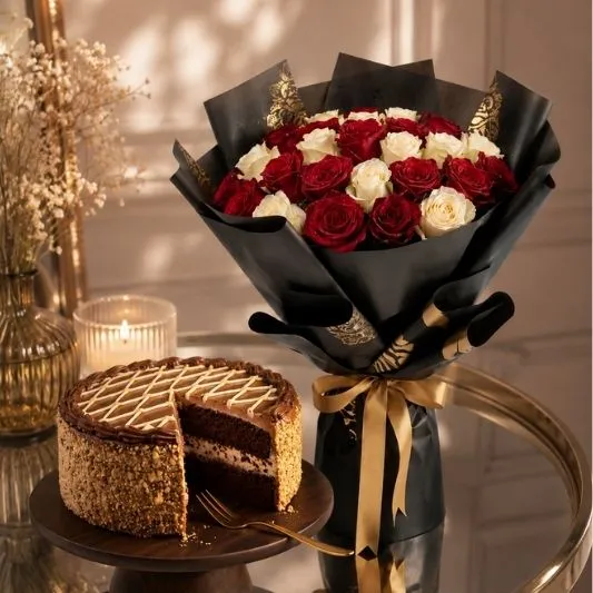 Luxury Cake & Roses Bundle (2) Luxury Cake & Roses Bundle