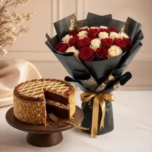 Luxury Cake & Roses Bundle