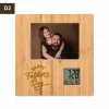Personalized Father’s Day Bamboo Photo Frame with Digital Clock
