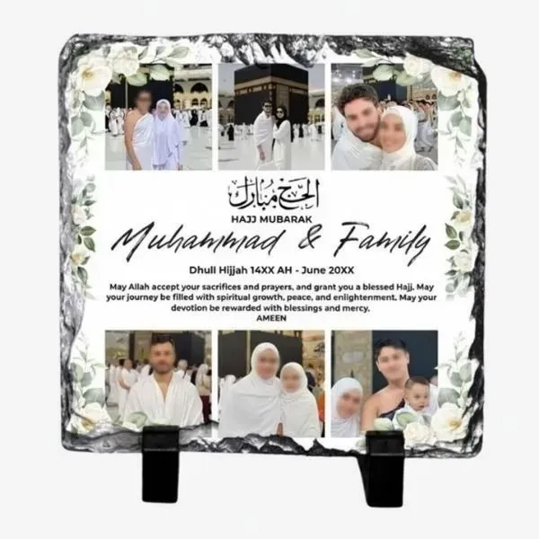 Personalized Hajj Mubarak Photo Rock Slate (9) Personalized Hajj Mubarak Photo Rock Slate