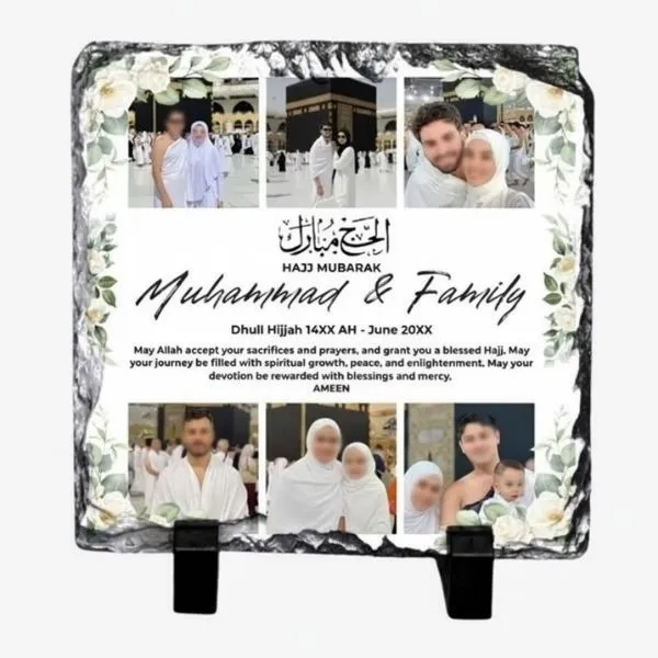 Personalized Hajj Mubarak Photo Rock Slate - Frames gift from ZAYOSHE in Maleha Street, Sharjah, UAE